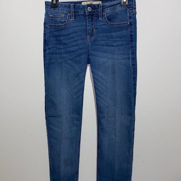 Hollister Women's Mid Wash Blue Stretch Denim Casual Skinny Jeans Size 3S 26x30 - Picture 1 of 9